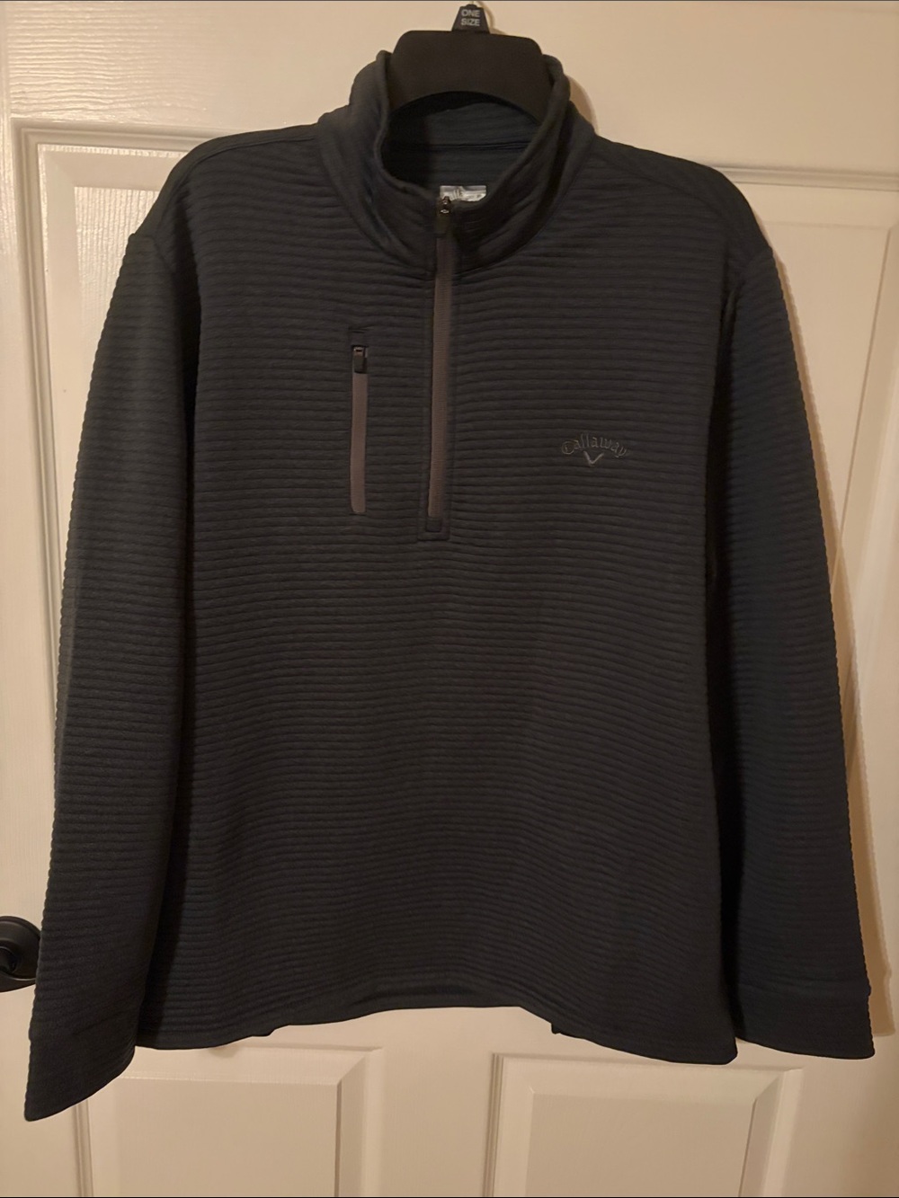 Callaway Men's Black Ribbed Quarter-Zip Pullover